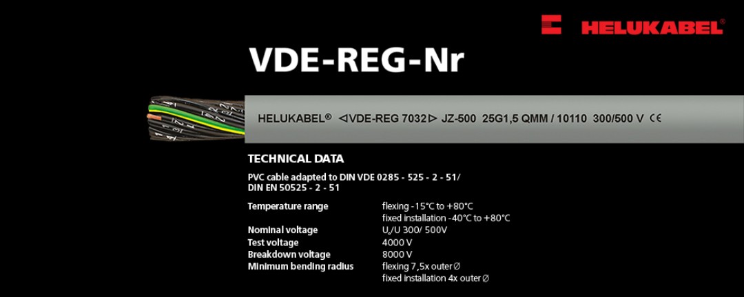 Technical data of JZ-500 cable