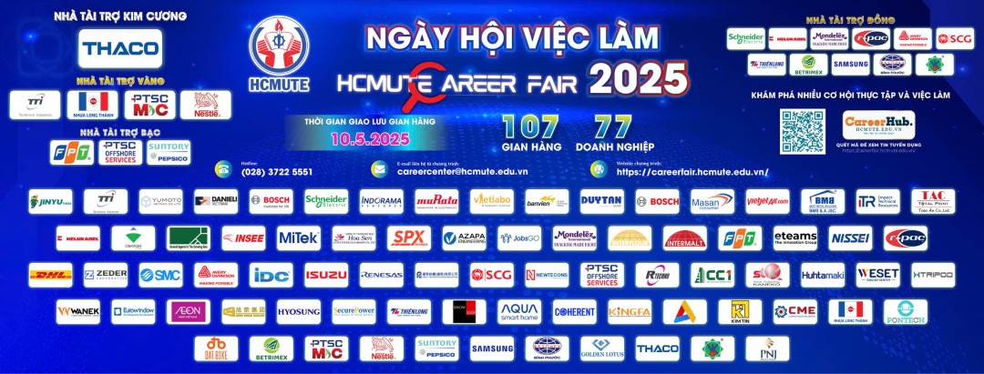 Các doanh nghiệp tham gia HCMUTE Career Fair 2025 Các doanh nghiệp tham gia HCMUTE Career Fair 2025