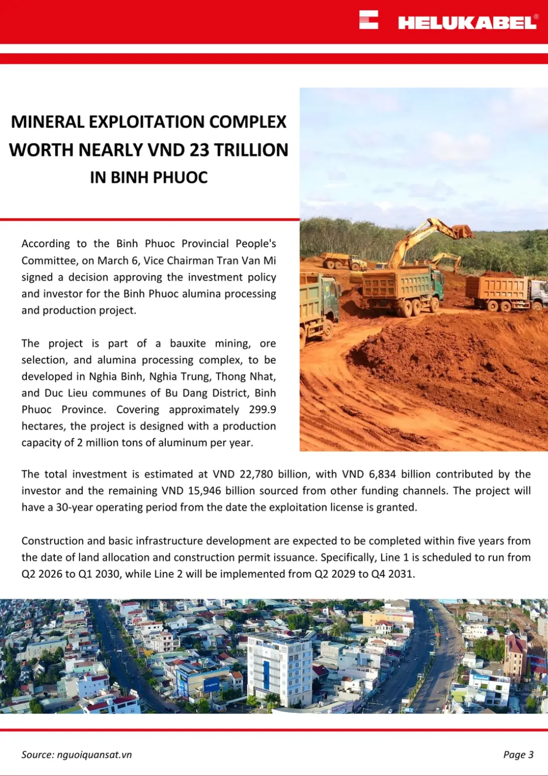Mineral exploitation complex worth nearly VND 23 trillion in Binh Phuoc Mineral exploitation complex worth nearly VND 23 trillion in Binh Phuoc