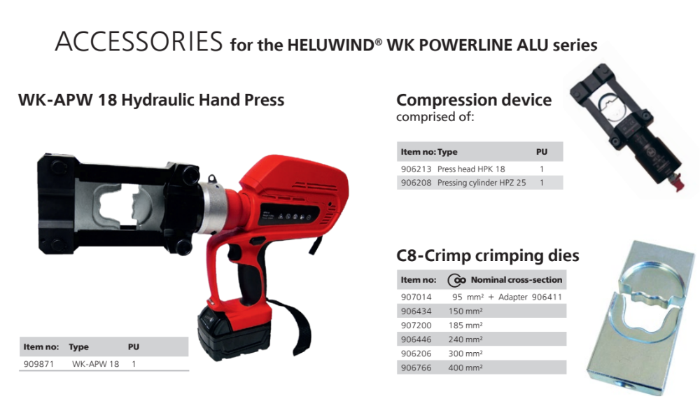 Phụ kiện cáp cho dây điện đơn HELUWIND WK