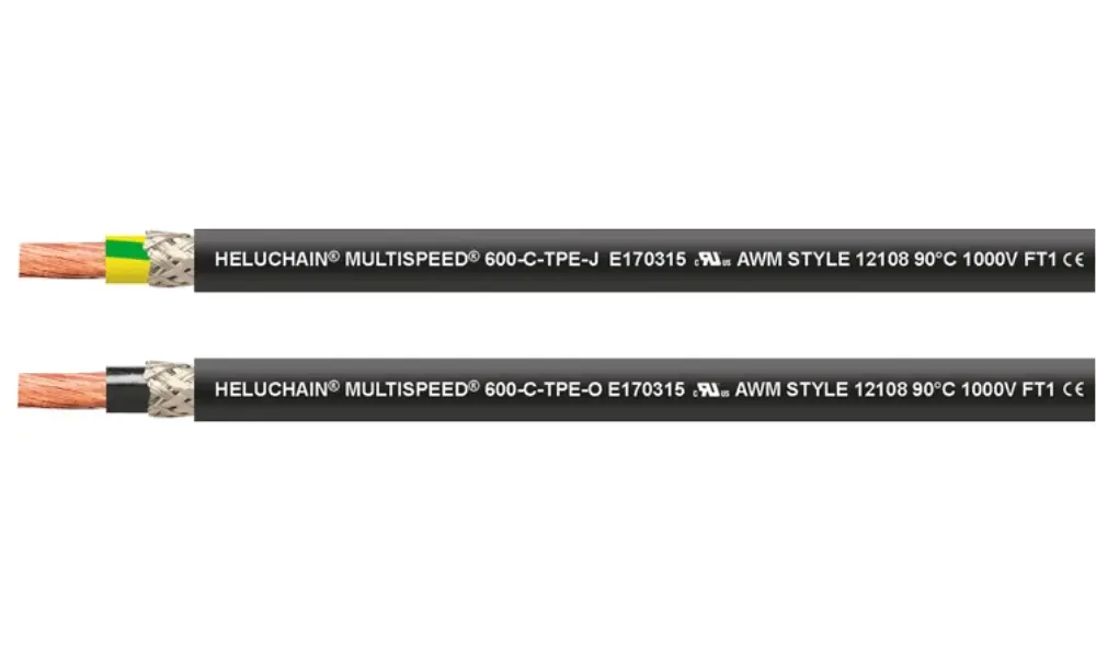 Dây cáp chuyên dụng cho xích cáp HELUCHAIN® MULTISPEED® 600-C-TPE-J, phiên bản lõi đơn