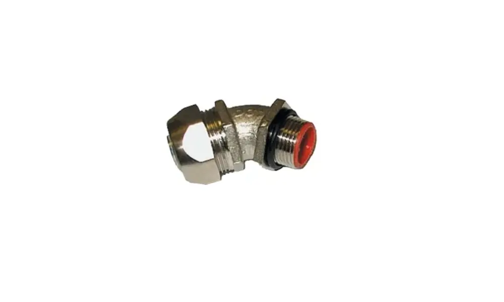 LT elbow 45° brass nickel-plated conduit gland