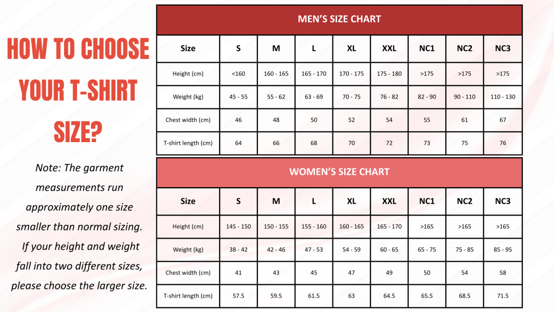 HELURUN TOGETHER 2026 T-shirt size