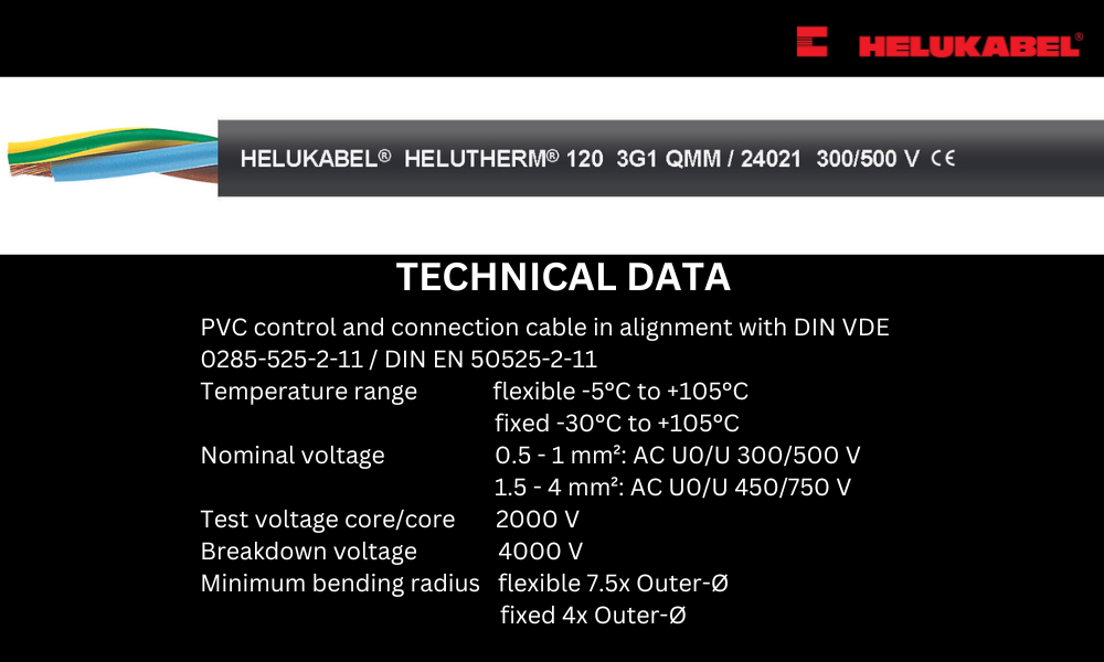 Data sheet of HELUTHERM® 120 control cable