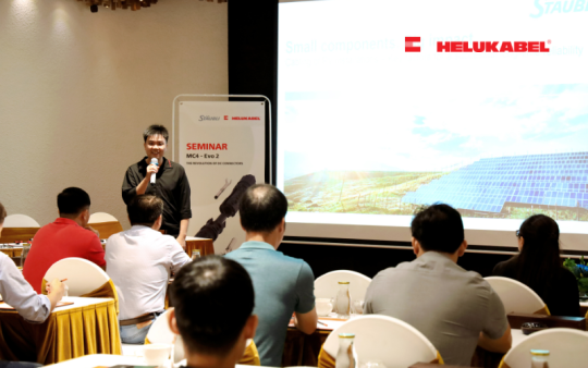 Mr. Le Tran Chinh, Sales Manager of HELUKABEL Vietnam is the host in the seminar.