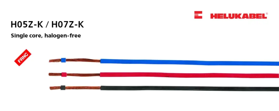 H05Z-K / H07Z-K cables manufactured by HELUKABEL withstand temperatures up to 90°C, are halogen-free, suitable for use in control cabinets.