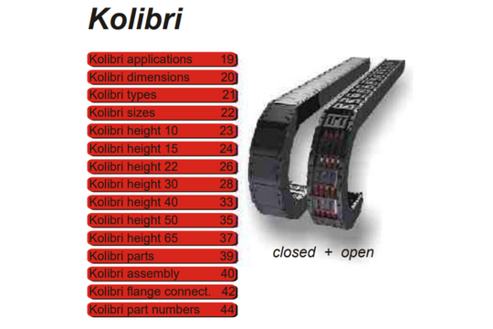 Xích nhựa cuốn cáp Kolibri