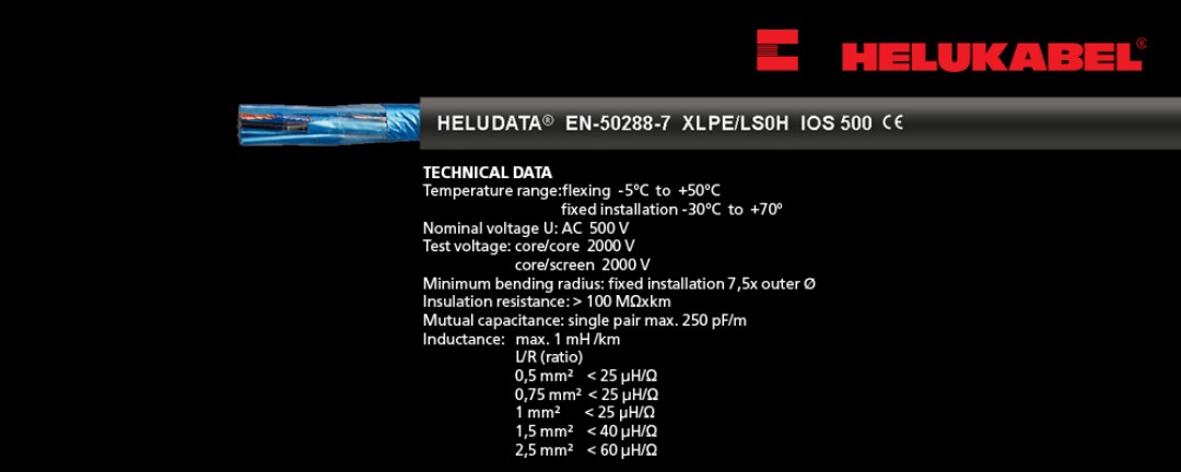 The HELUDATA® EN-50288-7 signal cable is widely used for the purpose of digital signal transmission.