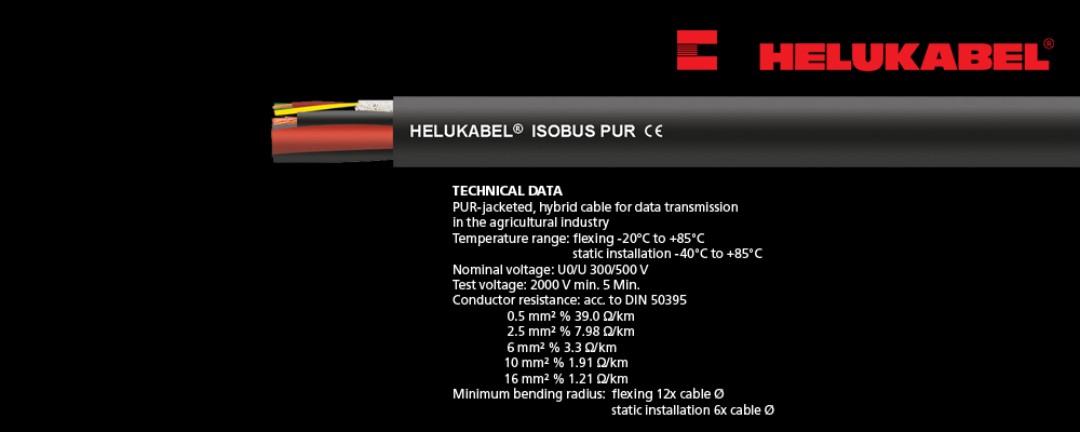 HELUKABEL® ISOBUS PUR signal cables are often used in the system of vehicles and machinery in the agricultural industry.