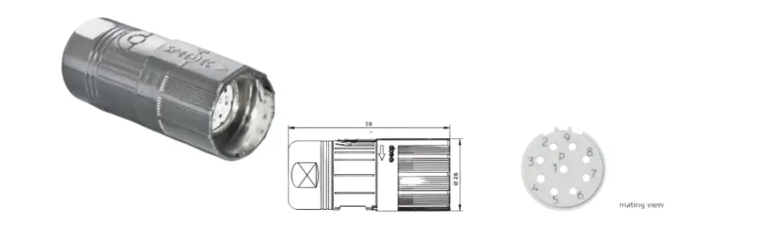 Plug: With M23 x 1 . coupler