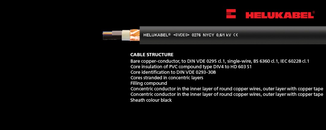 Technical data of NYCY control cable