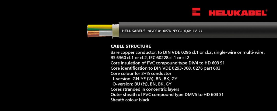 Technical data of NYY control cable