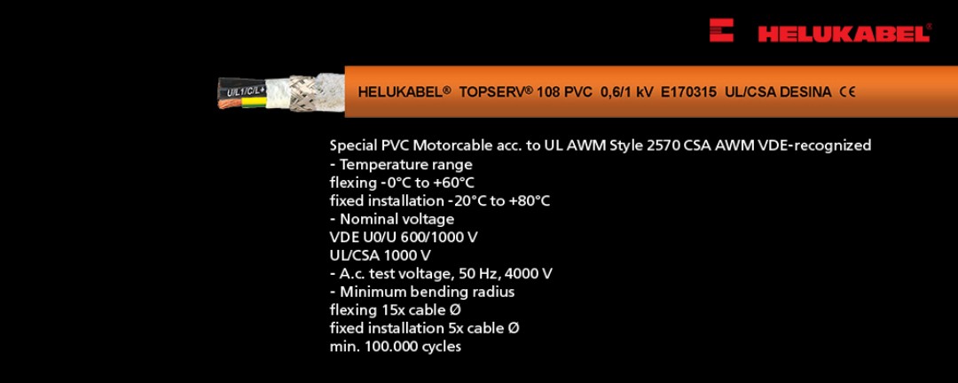 Cáp điều khiển TOPSERV® PVC được trang bị lớp chống nhiễu nhằm đảm bảo khả năng tương thích điện từ (EMC).