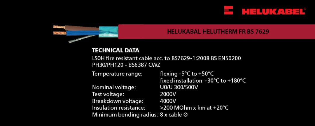 Cáp điều khiển HELUTHERM® FR BS 7629 (Part No. 11007368)